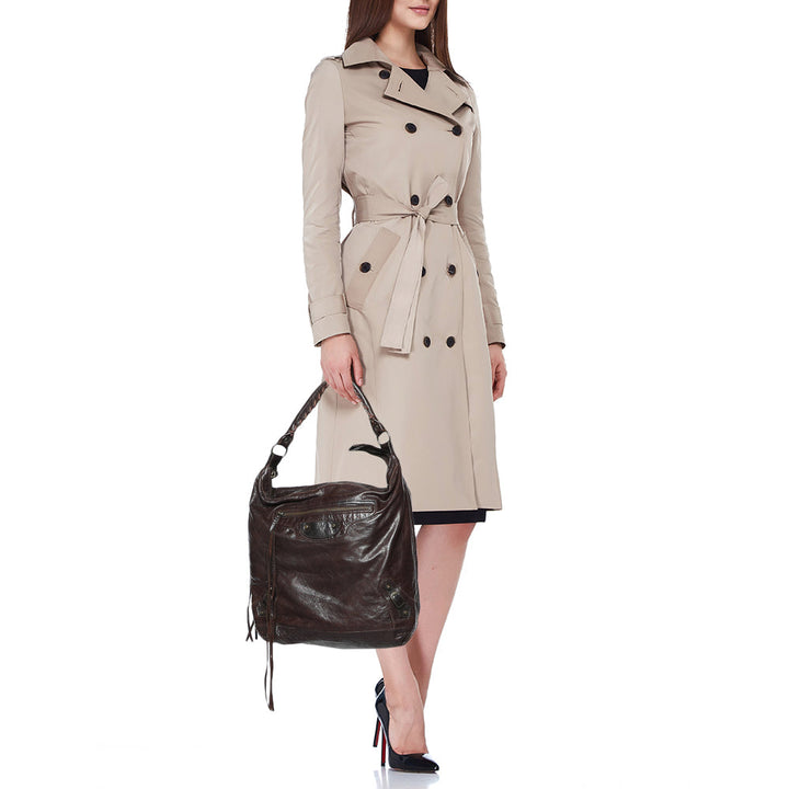 Top Quality Balenciaga Brown Leather RH Day Bag