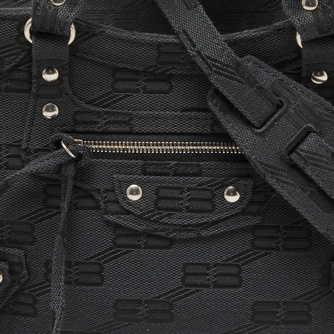 Top Quality Balenciaga Black BB Monogram Canvas XS Neo Cagole Bag