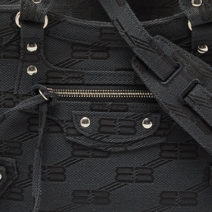 Top Quality Balenciaga Black BB Monogram Canvas XS Neo Cagole Bag