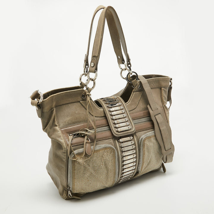 Top Quality Balenciaga Beige Leather Studded Sac Clous Motorcycle Bag
