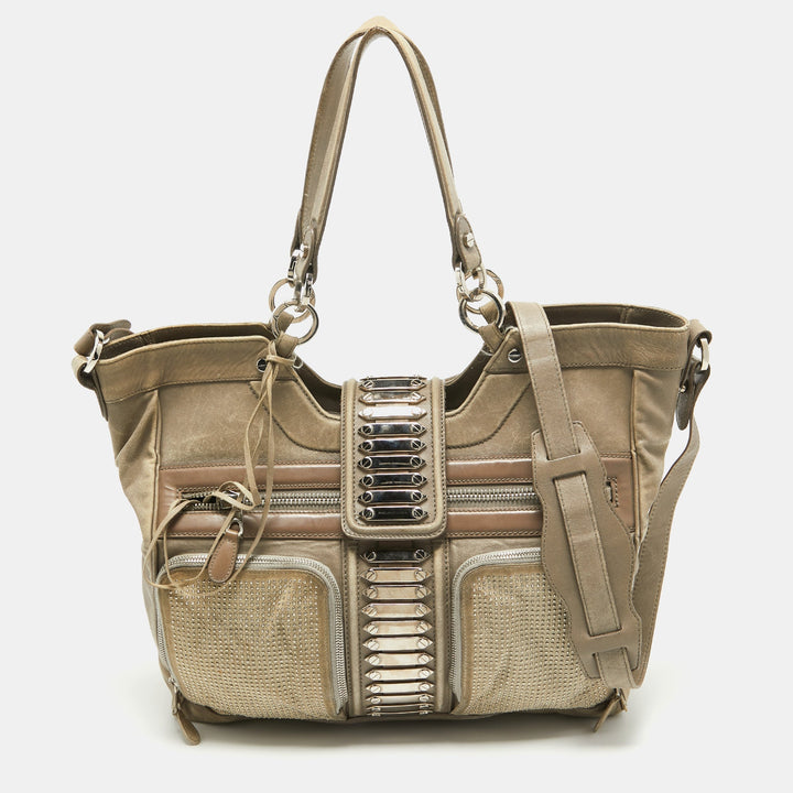 Top Quality Balenciaga Beige Leather Studded Sac Clous Motorcycle Bag