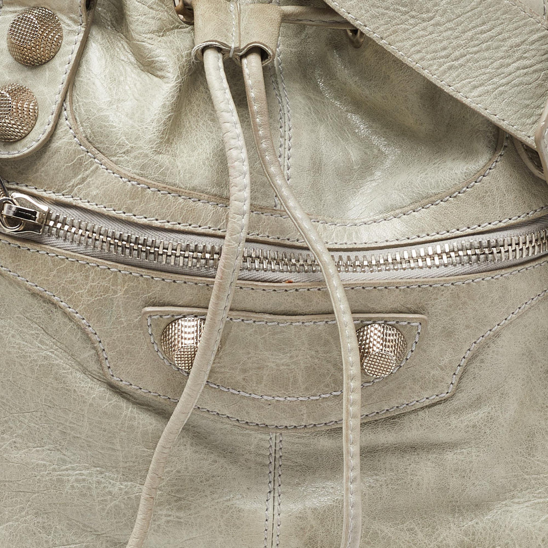 Top Quality Balenciaga Argent Leather GSH Pompon Hobo