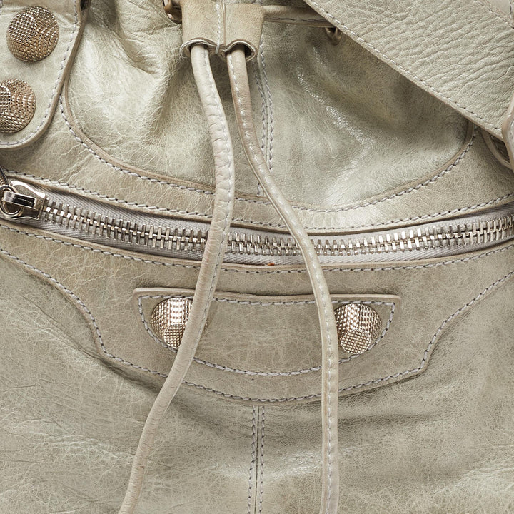 Top Quality Balenciaga Argent Leather GSH Pompon Hobo