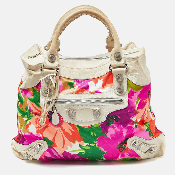 Top Quality Balenciaga Multicolor Printed Nylon and Leather GSH Brief Bag