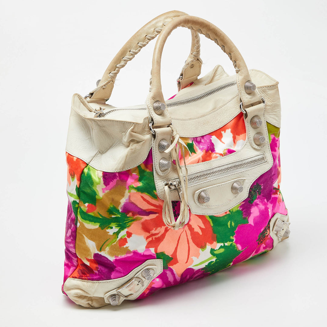 Top Quality Balenciaga Multicolor Printed Nylon and Leather GSH Brief Bag