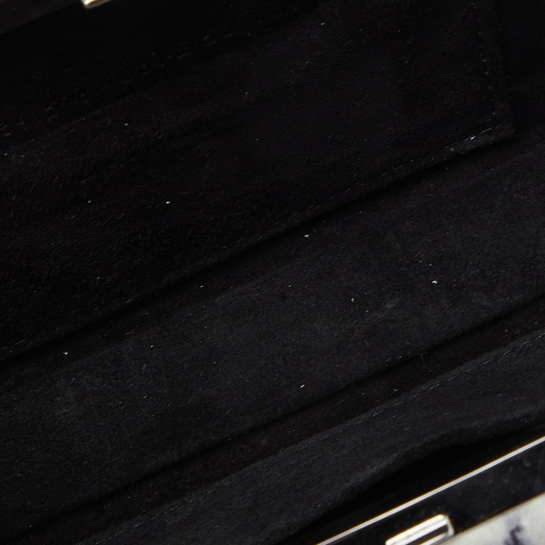 Top Quality Balenciaga Off White/Black Marble Leather Le Dix Minaudiere Box Clutch