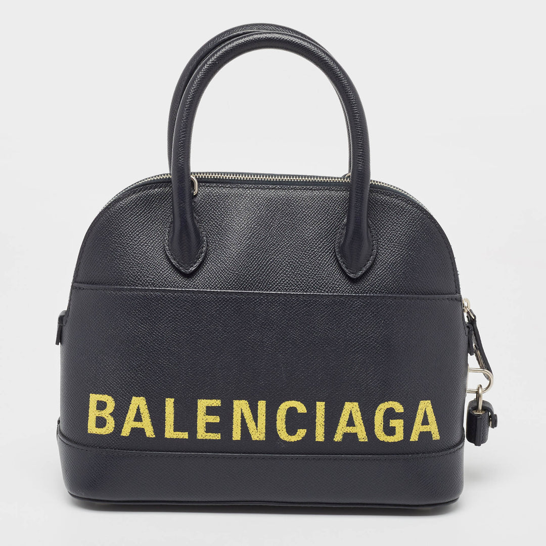 Top Quality Balenciaga Navy Blue Leather Small Ville Bag
