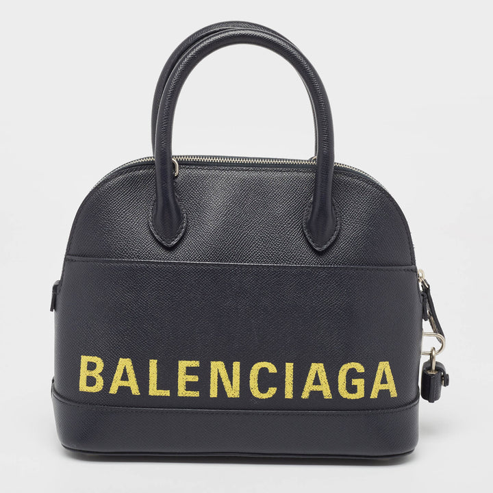 Top Quality Balenciaga Navy Blue Leather Small Ville Bag