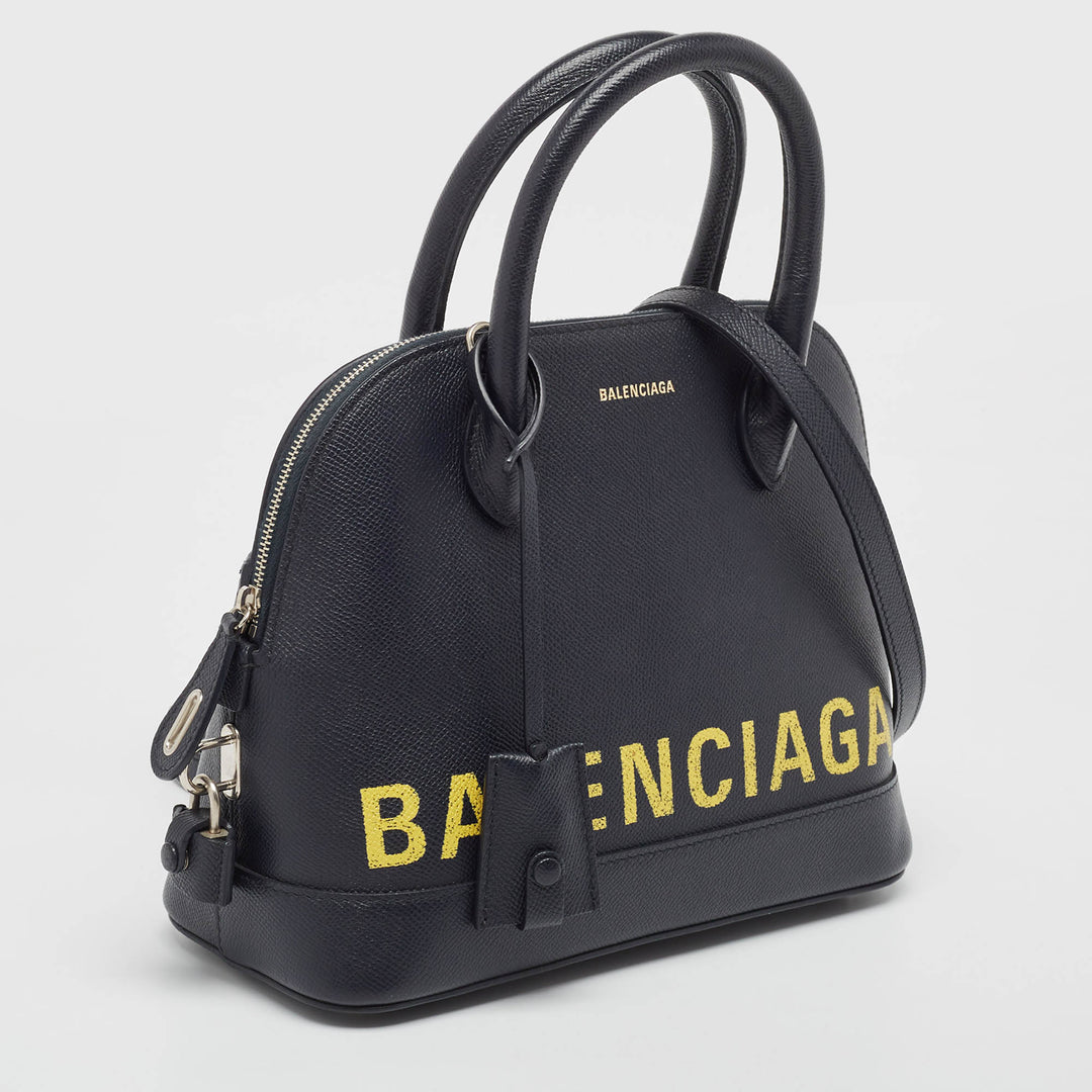 Top Quality Balenciaga Navy Blue Leather Small Ville Bag