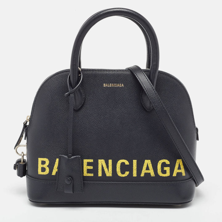 Top Quality Balenciaga Navy Blue Leather Small Ville Bag