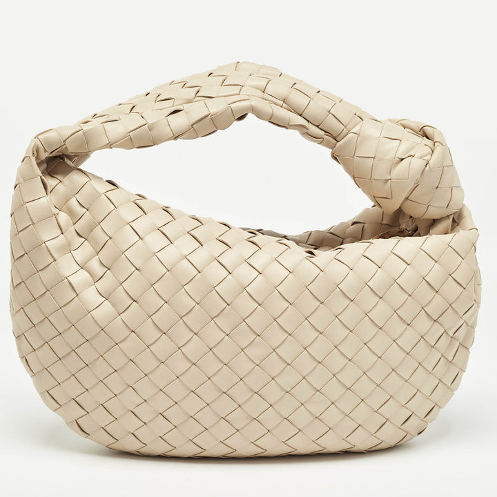 Bottega veneta Beige Intrecciato Leather Teen Jodie Hobo