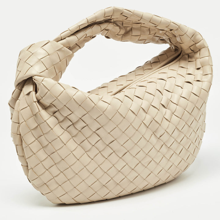 Bottega veneta Beige Intrecciato Leather Teen Jodie Hobo
