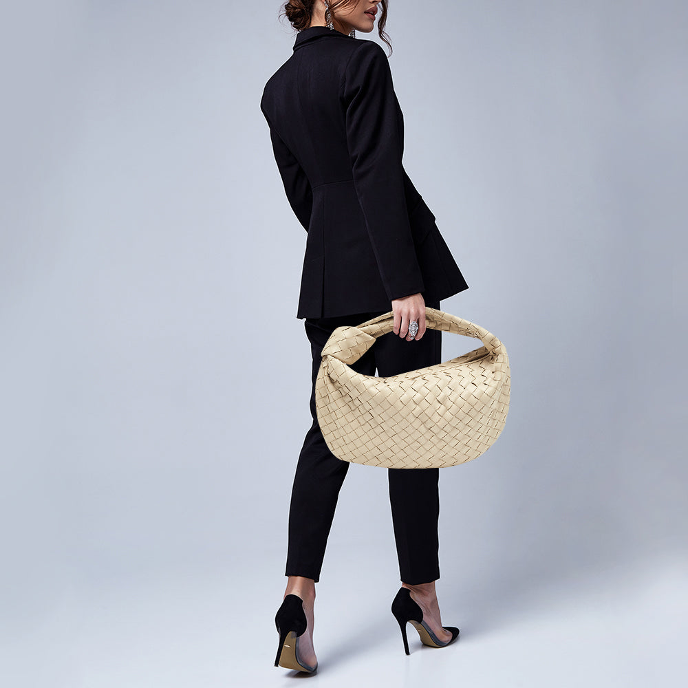 Bottega veneta Beige Intrecciato Leather Teen Jodie Hobo