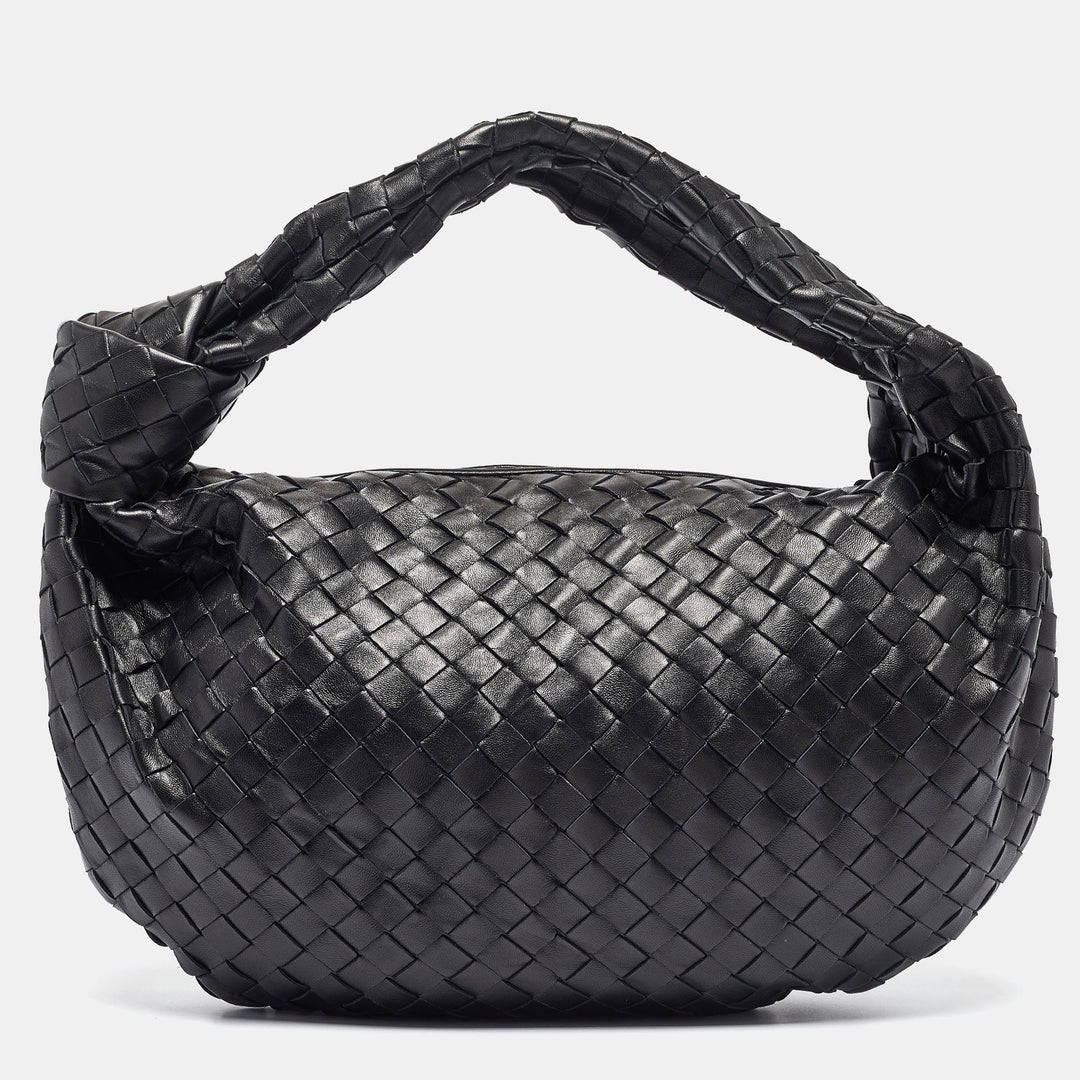 Bottega veneta Black Intrecciato Leather Small Jodie Hobo