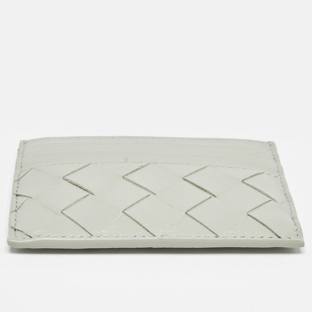 Bottega veneta Light Grey Intrecciato Leather Card Holder