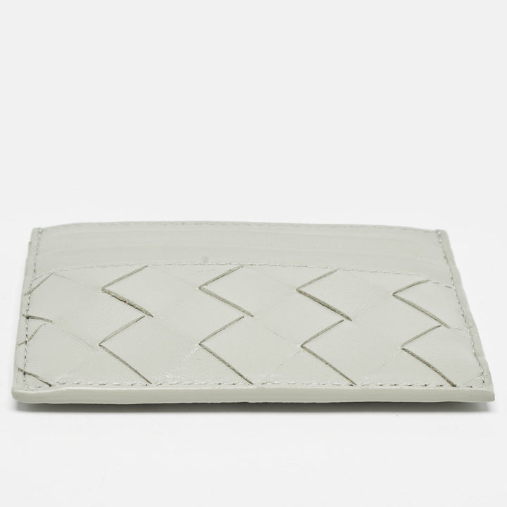Bottega veneta Light Grey Intrecciato Leather Card Holder