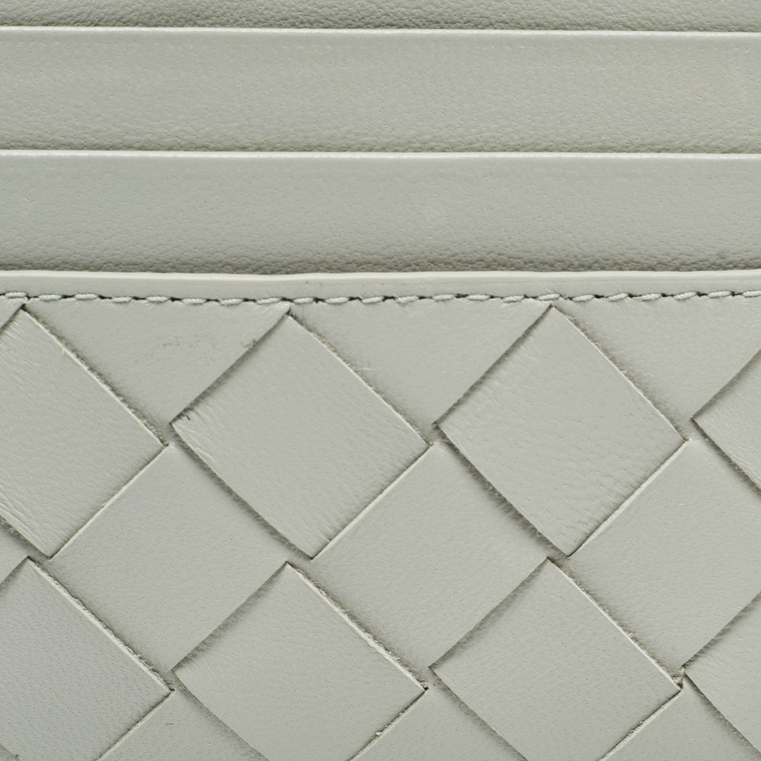 Bottega veneta Light Grey Intrecciato Leather Card Holder