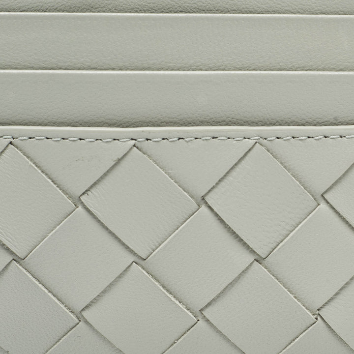 Bottega veneta Light Grey Intrecciato Leather Card Holder