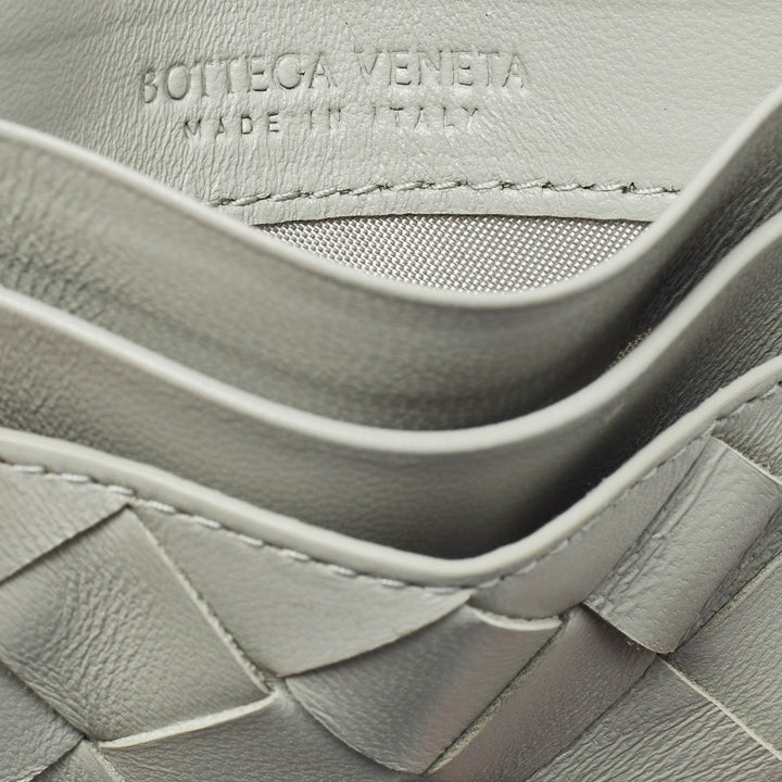 Bottega veneta Light Grey Intrecciato Leather Card Holder