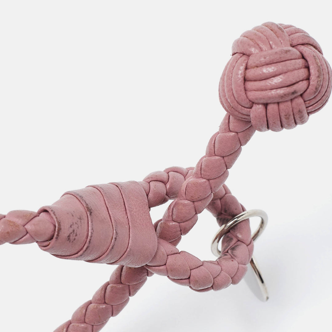 Bottega veneta Intrecciato Leather Silver Tone Bracelet