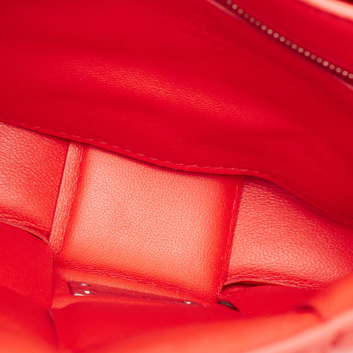Bottega veneta Red Padded Leather Chain Cassette Shoulder Bag