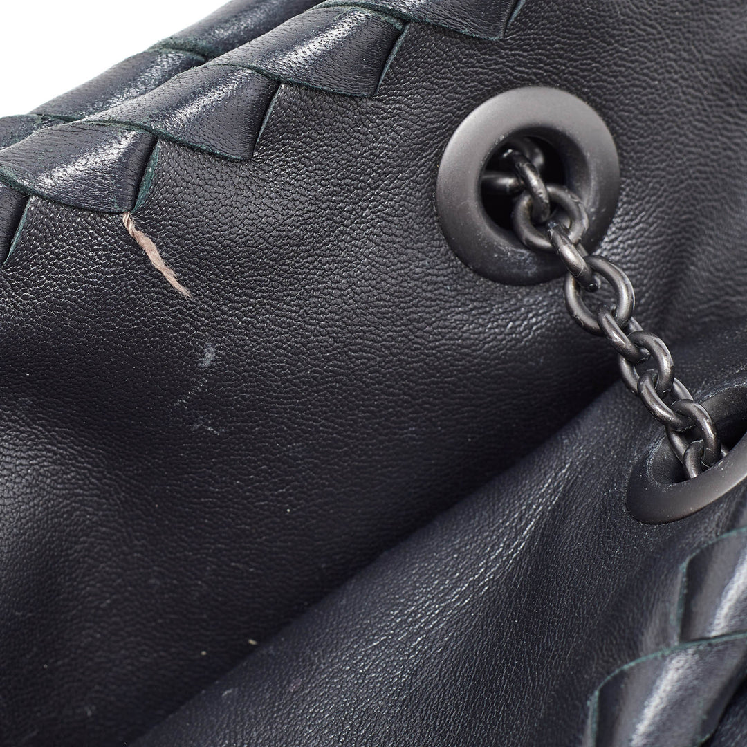 Bottega veneta Black Intrecciato Leather Shoulder Bag