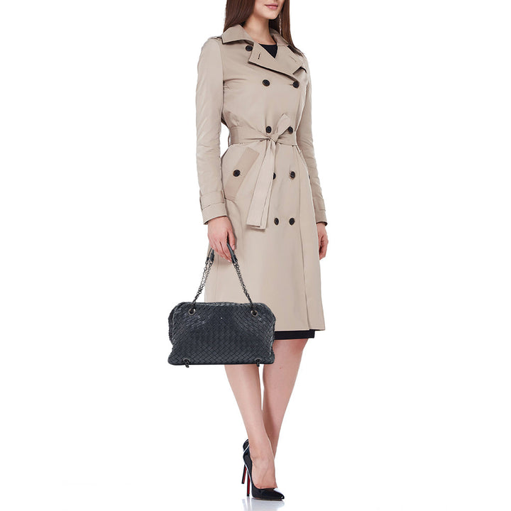Bottega veneta Black Intrecciato Leather Shoulder Bag