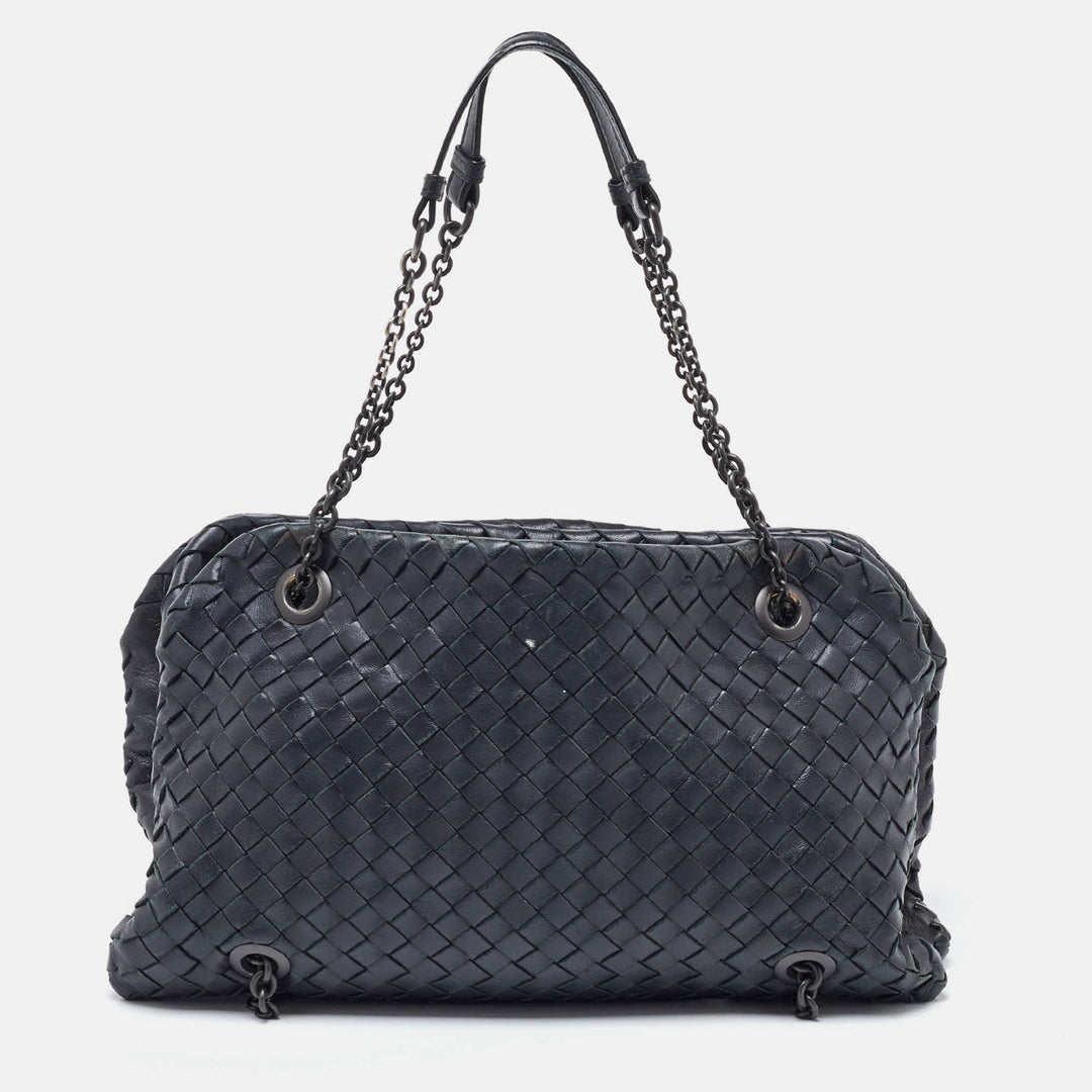 Bottega veneta Black Intrecciato Leather Shoulder Bag