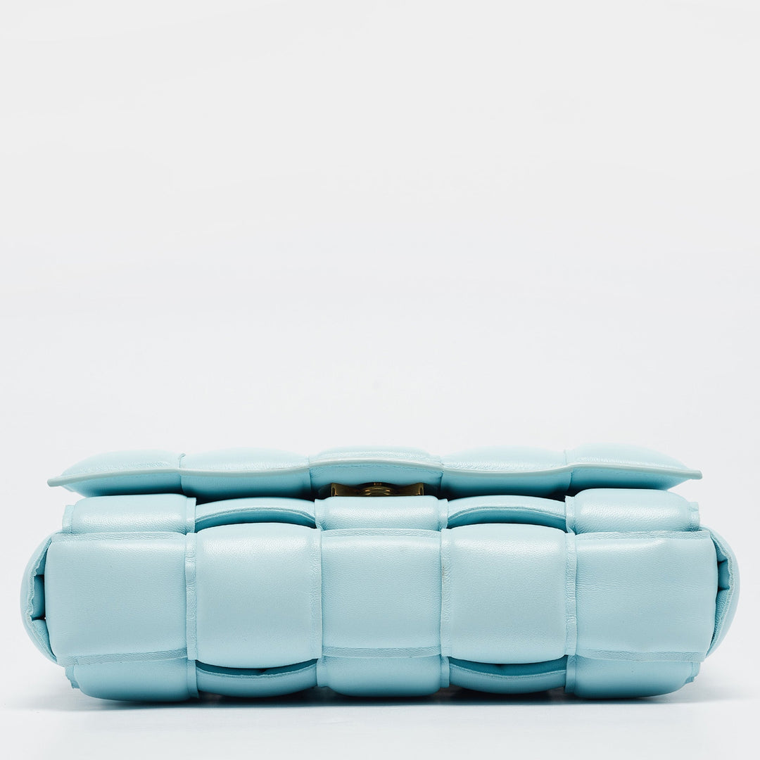 Bottega veneta Light Blue Padded Leather Cassette Shoulder Bag
