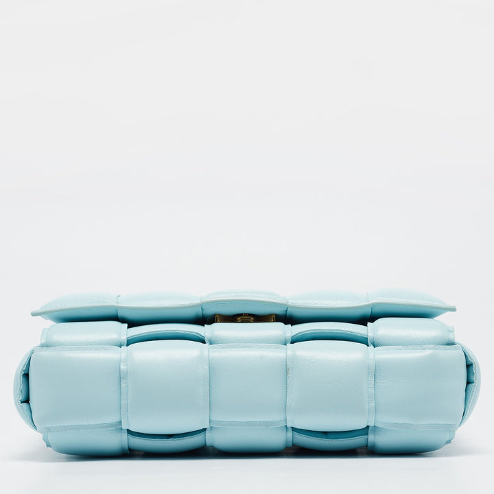 Bottega veneta Light Blue Padded Leather Cassette Shoulder Bag