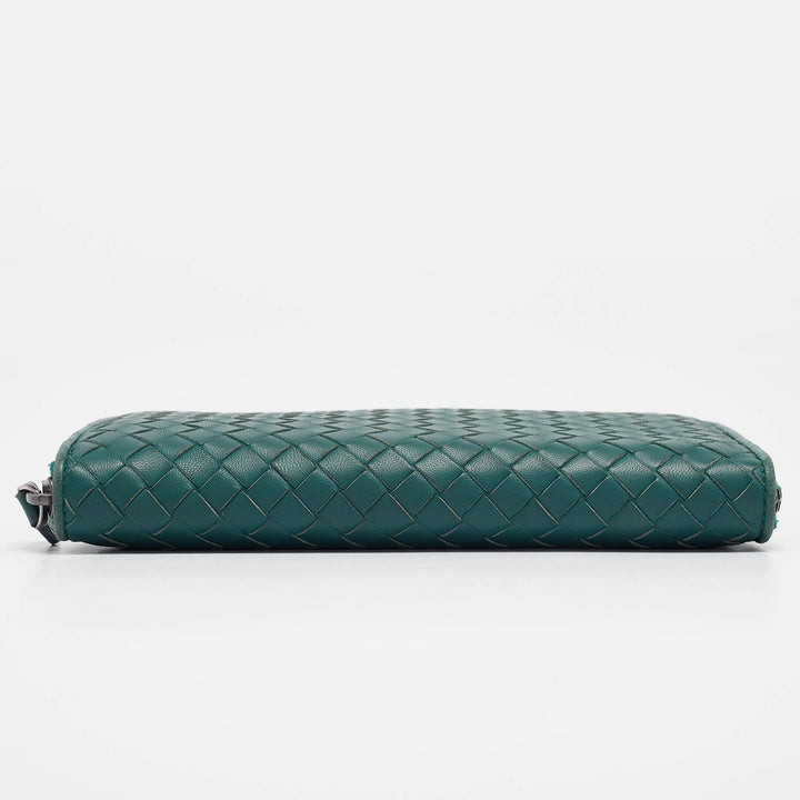 Bottega veneta Dark Green Intrecciato Leather Continental Wallet