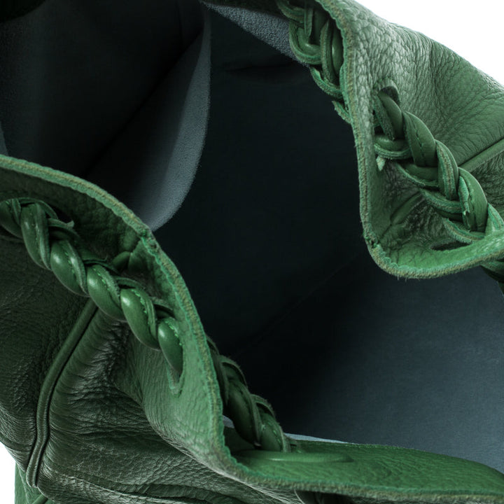Bottega veneta Green Leather Braided Handle Hobo