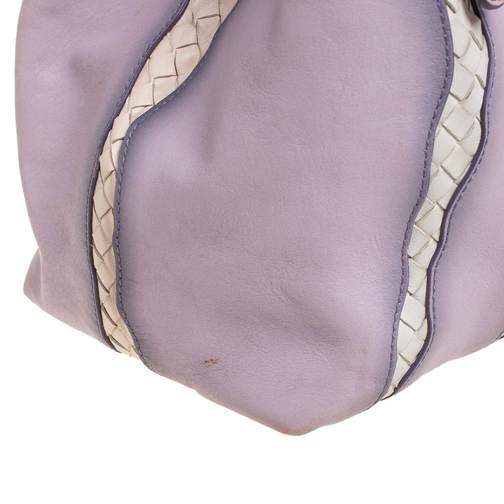 Bottega veneta Lilac And Intrecciato Leather Monalisa Tote