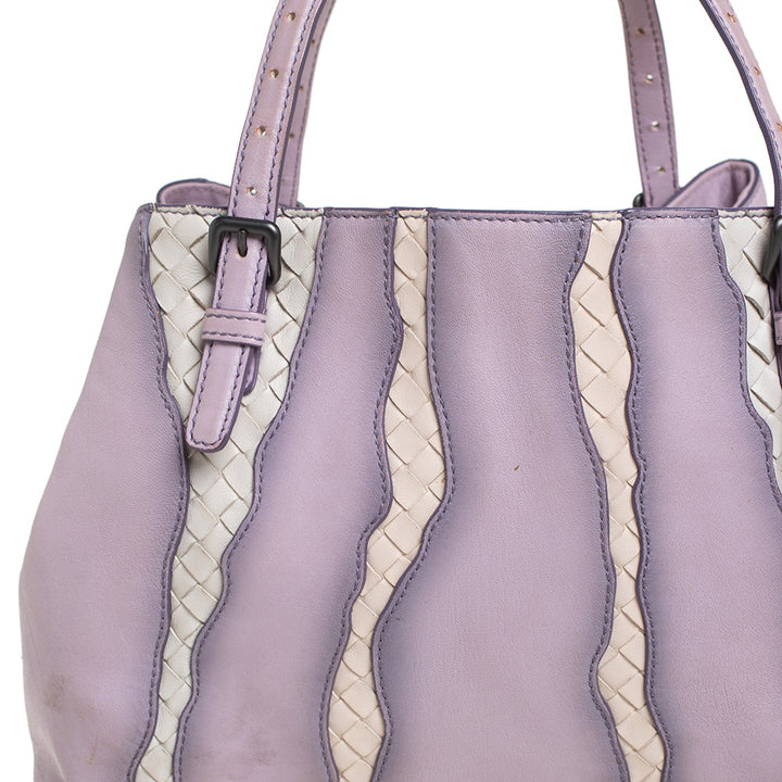 Bottega veneta Lilac And Intrecciato Leather Monalisa Tote