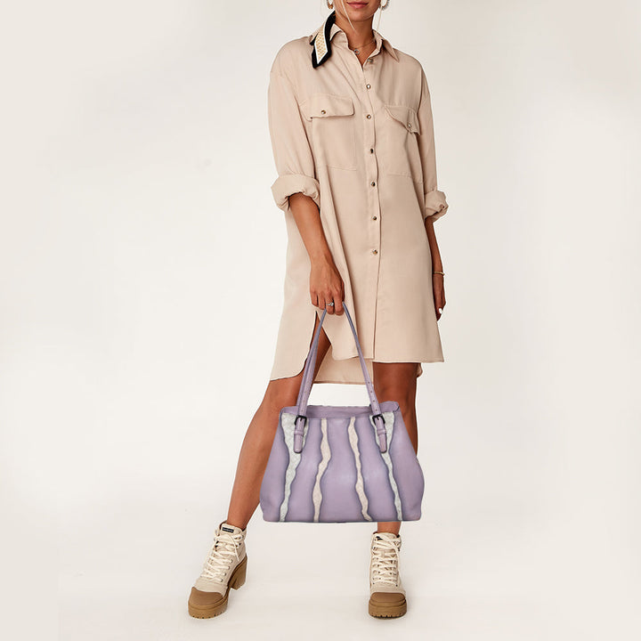 Bottega veneta Lilac And Intrecciato Leather Monalisa Tote