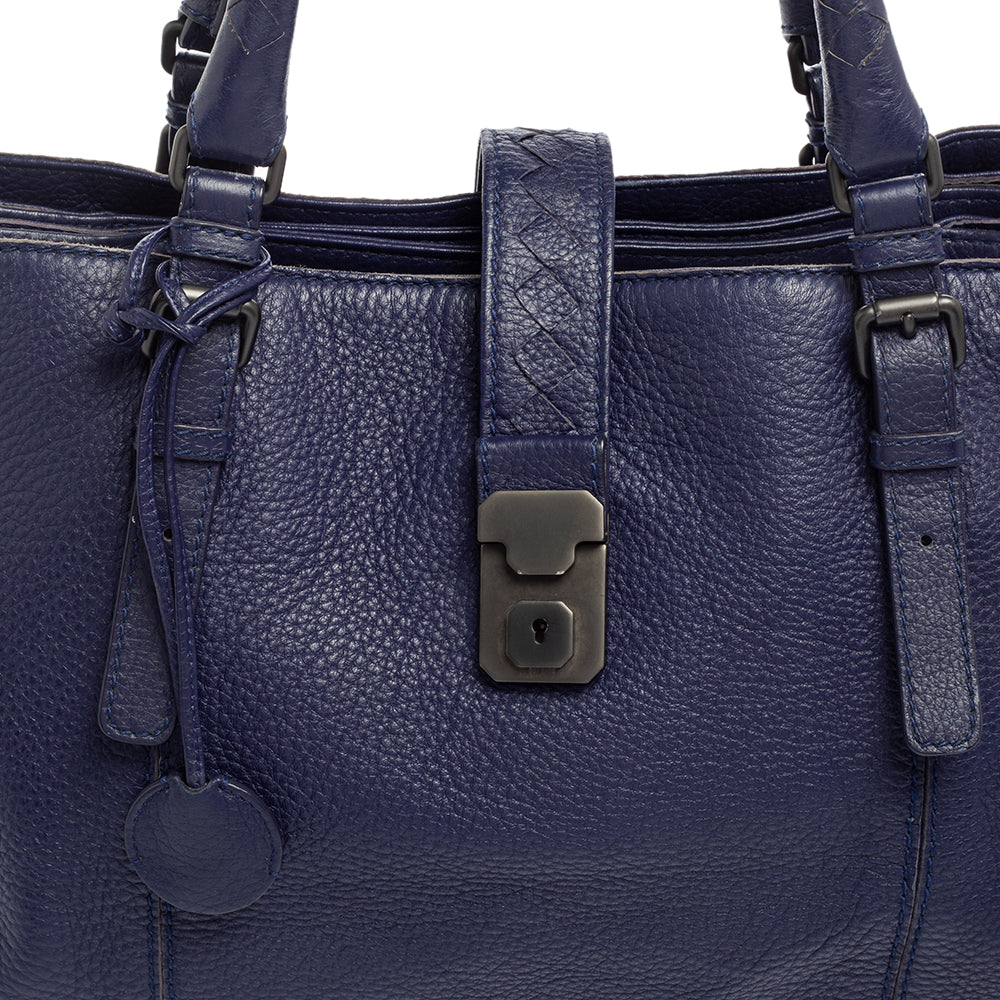 Bottega veneta Blue Cervo Leather Medium Roma Tote