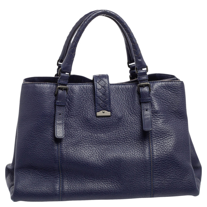 Bottega veneta Blue Cervo Leather Medium Roma Tote