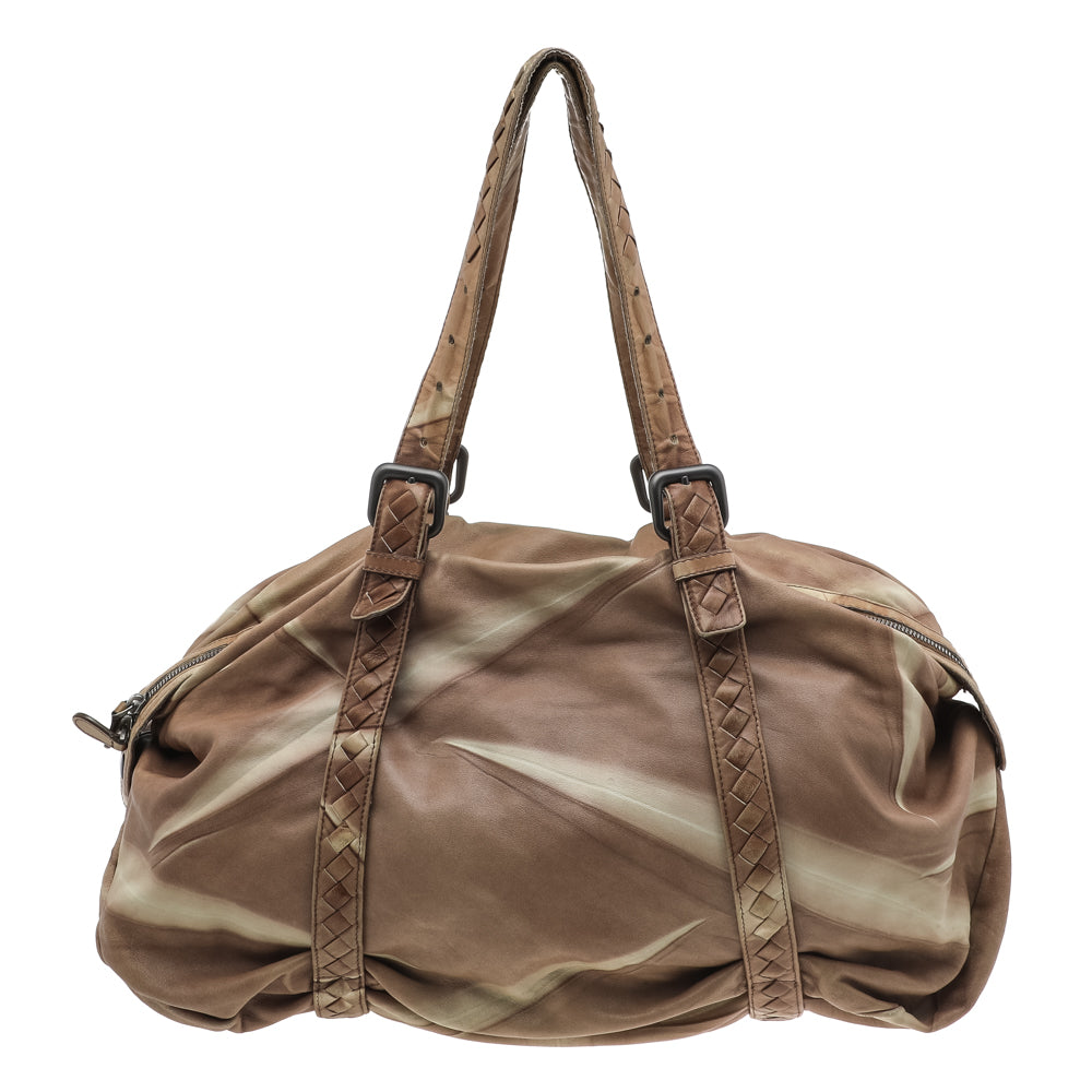 Bottega veneta Two Tone Intrecciato Leather Satchel