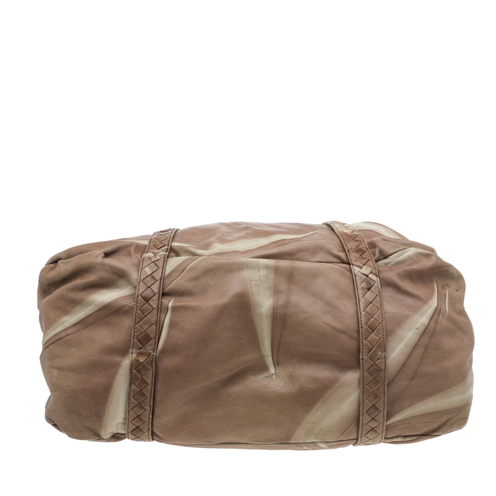 Bottega veneta Two Tone Intrecciato Leather Satchel