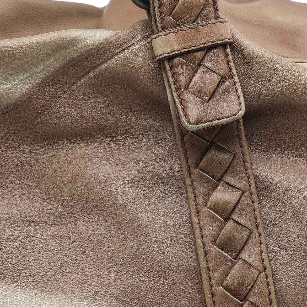 Bottega veneta Two Tone Intrecciato Leather Satchel