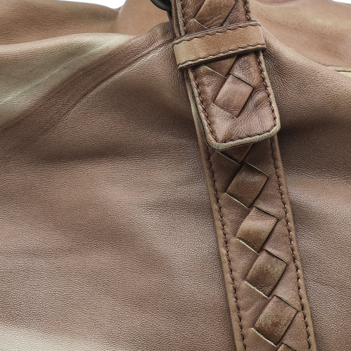 Bottega veneta Two Tone Intrecciato Leather Satchel