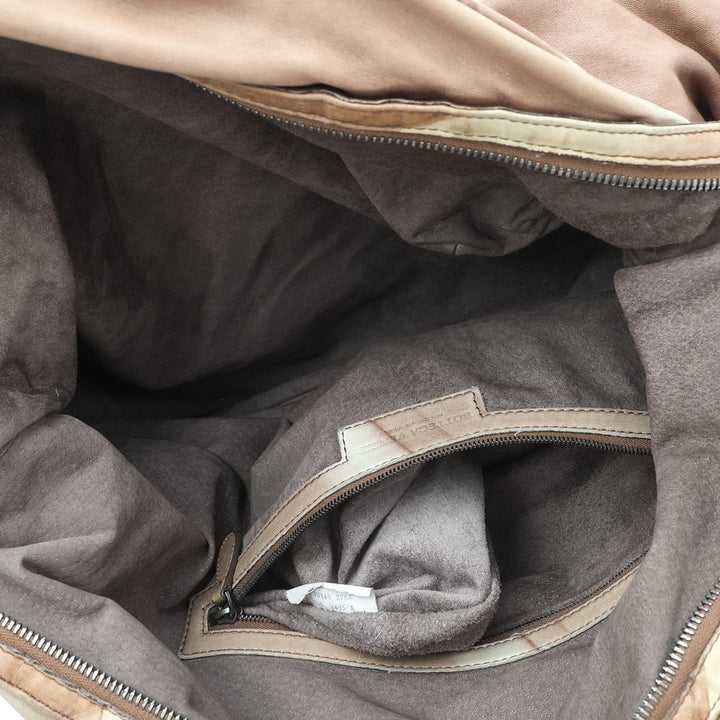 Bottega veneta Two Tone Intrecciato Leather Satchel