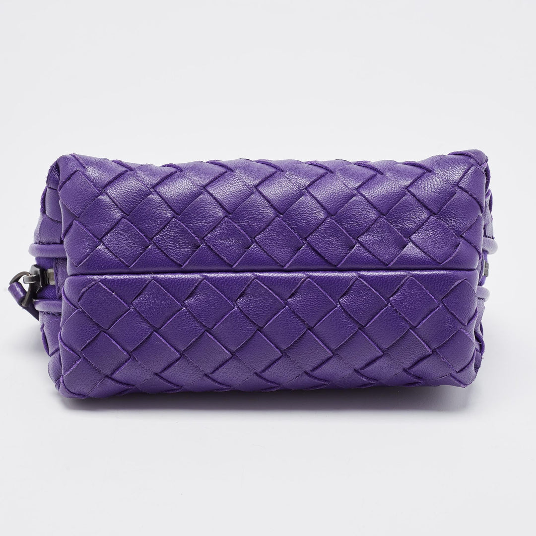 Bottega veneta Purple Intrecciato Leather Zip Purse
