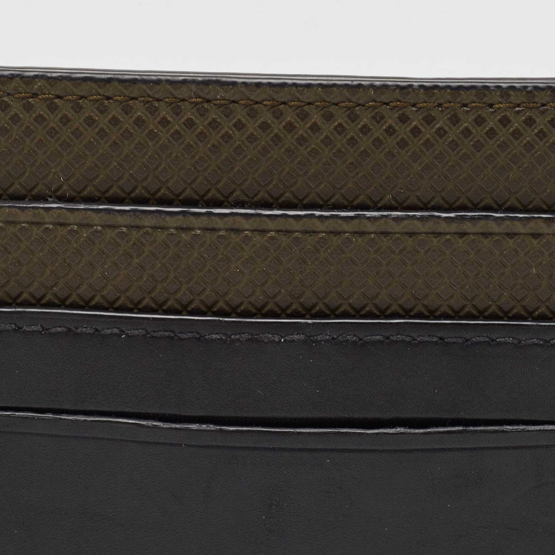 Bottega veneta Black/Olive Green Leather Card Holder
