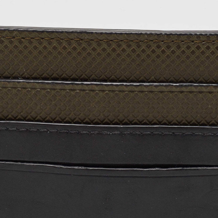 Bottega veneta Black/Olive Green Leather Card Holder