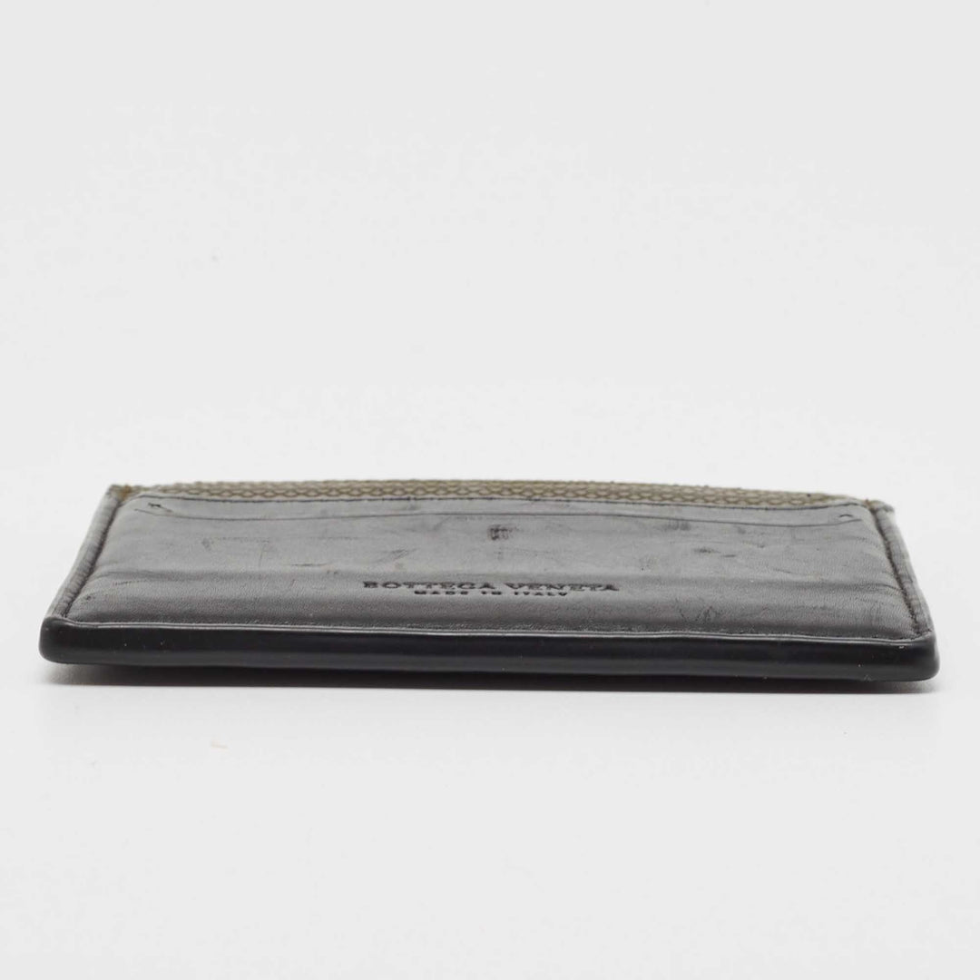 Bottega veneta Black/Olive Green Leather Card Holder