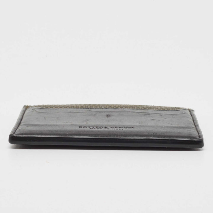 Bottega veneta Black/Olive Green Leather Card Holder
