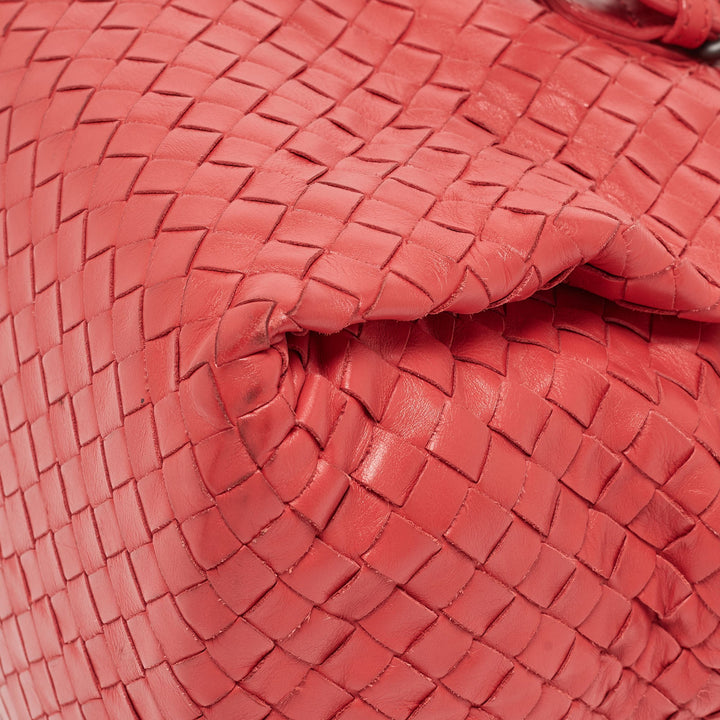 Bottega veneta Red Intrecciato Leather New Boston Bag