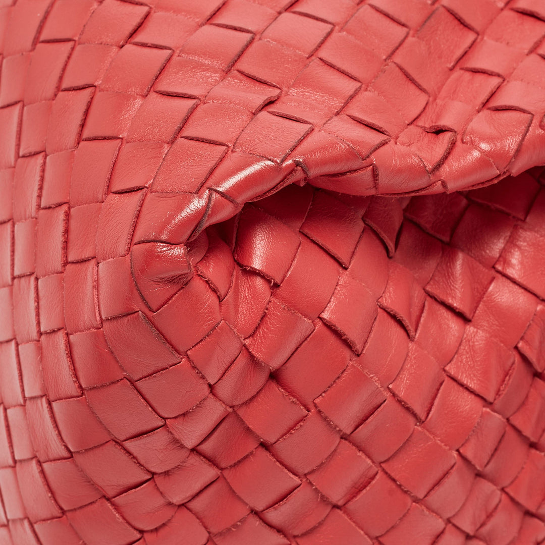 Bottega veneta Red Intrecciato Leather New Boston Bag