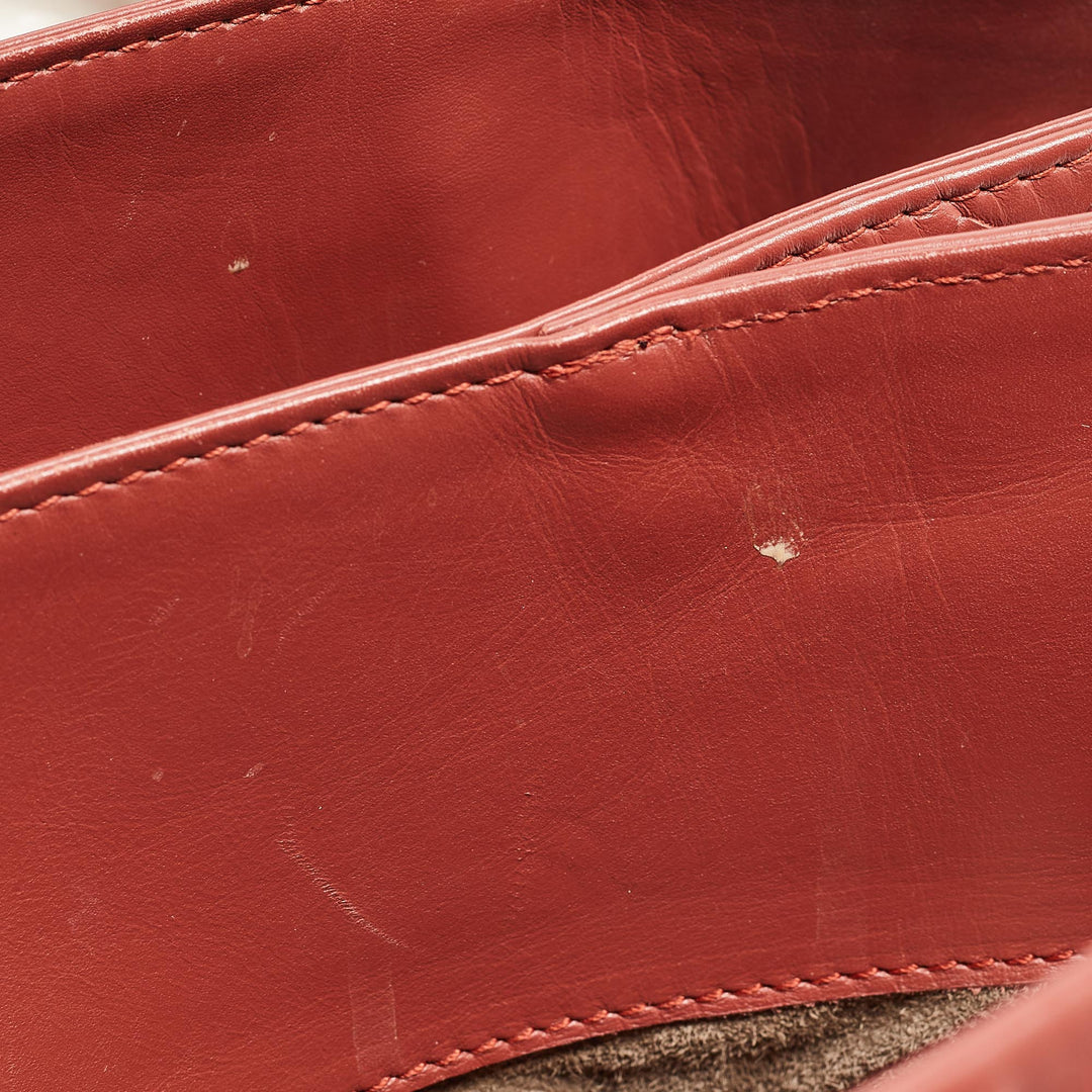 Bottega veneta  Maroon Intrecciato Leather Medium Roma Tote